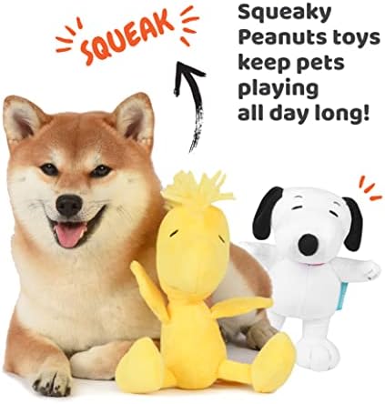 בוטנים לחיות מחמד Snoopy & Woodstock דמות סט צעצועים כלבים מפוארים, 12 PC | צעד צעצוע של כלב בינוני הזמנה